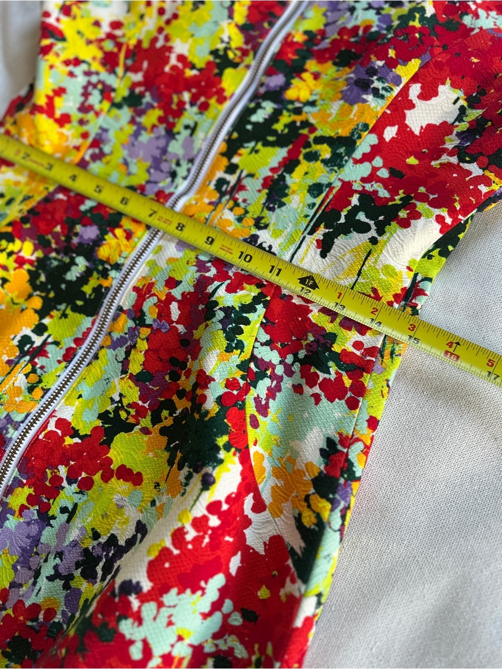 MADISON Artsy Splatter Print Two Way Back Zipper Sheath Dress | 8 - Picture 14 of 16